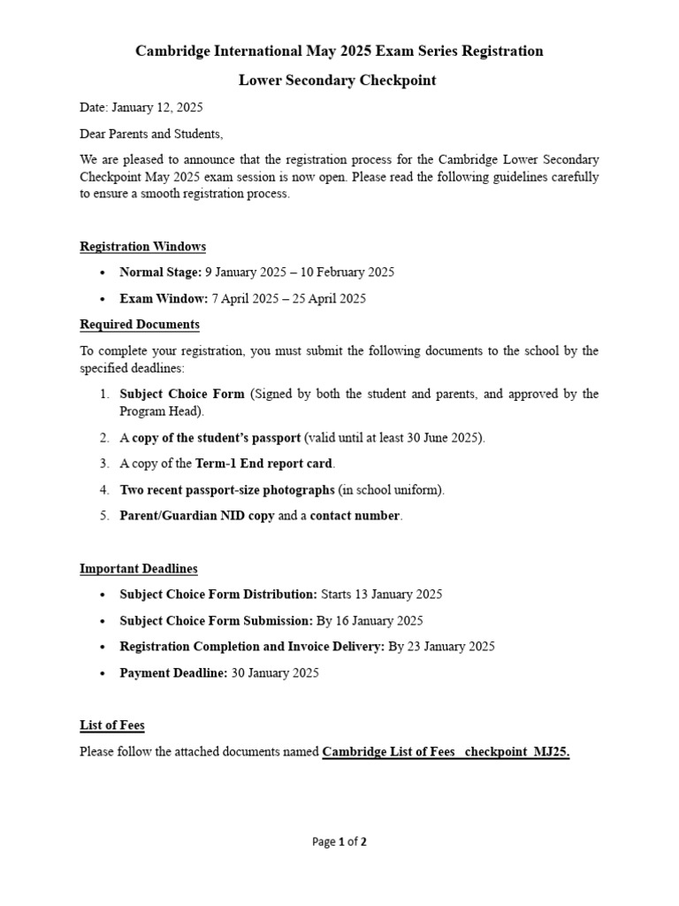 Genreal Guidelines - CIE MJ 2025 | PDF