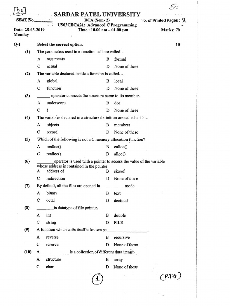 Us02cbca21-Advanced C Programming | PDF
