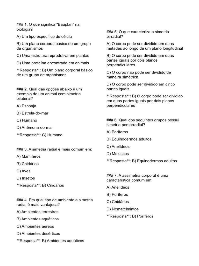 Atividade Quiz Pdf Anatomia Corpo Humano