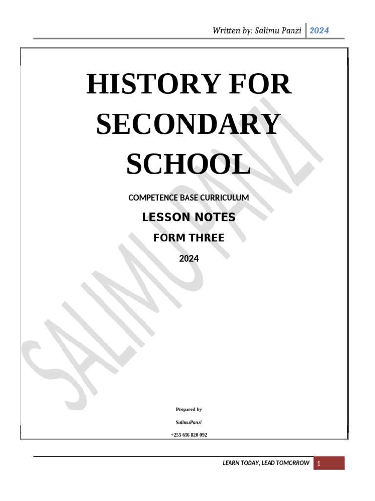 Form 3 History Notes: Scramble for Africa | PDF