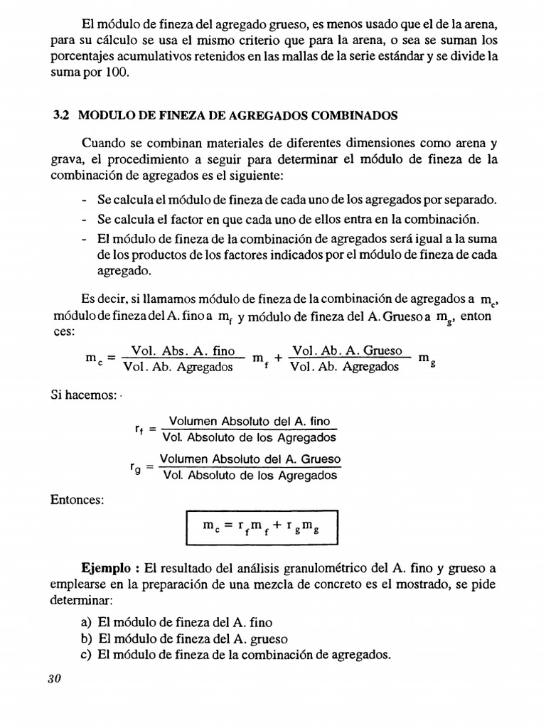 Cálculo del Módulo de Fineza en Agregados | PDF