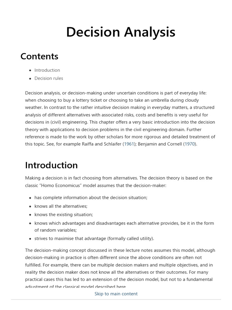 Decision Analysis - Risk and Reliability For Engineers | PDF | Utility ...