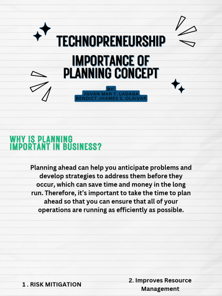 Importance of Planning Concept - Techno | PDF | Competitive Advantage ...