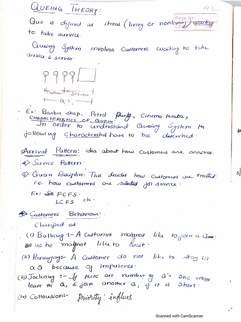 OR-queing Theory Notes | PDF