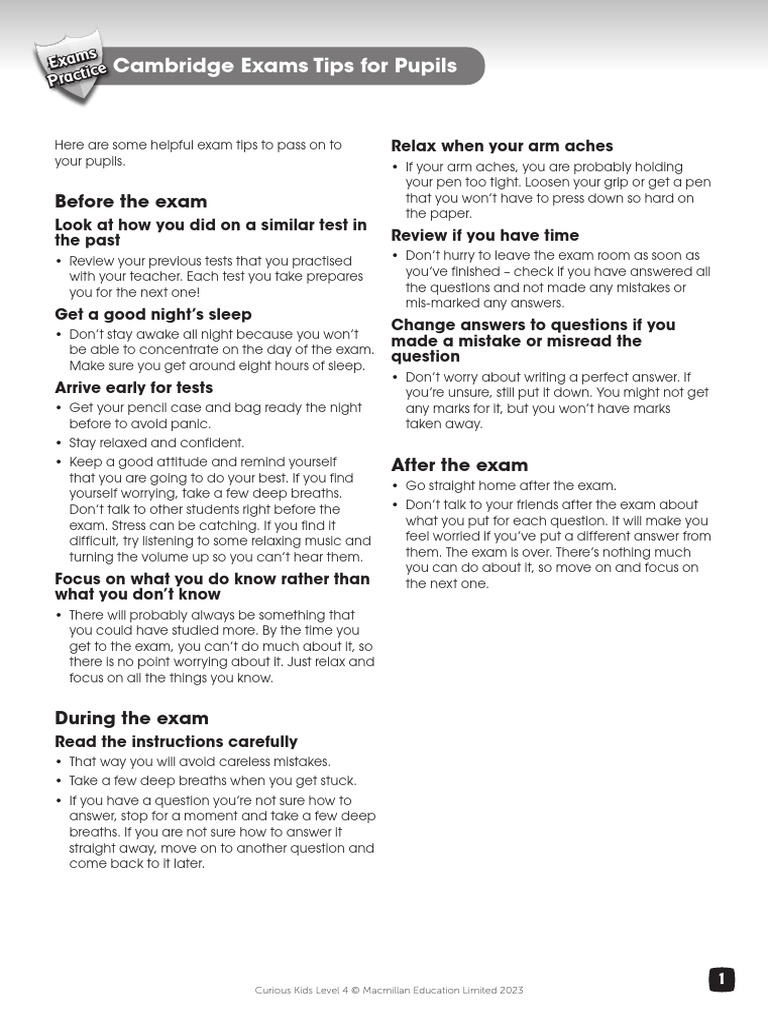 Essential Exam Tips for Students | PDF