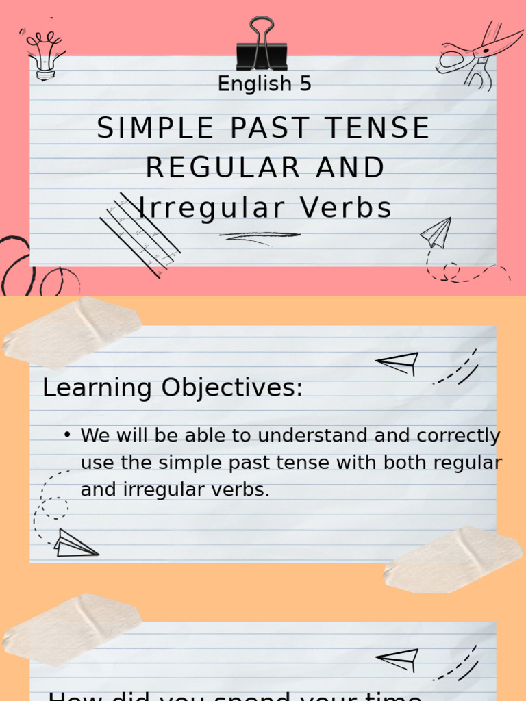 Simple Past Tense: Regular & Irregular Verbs | PDF | Verb | Language ...