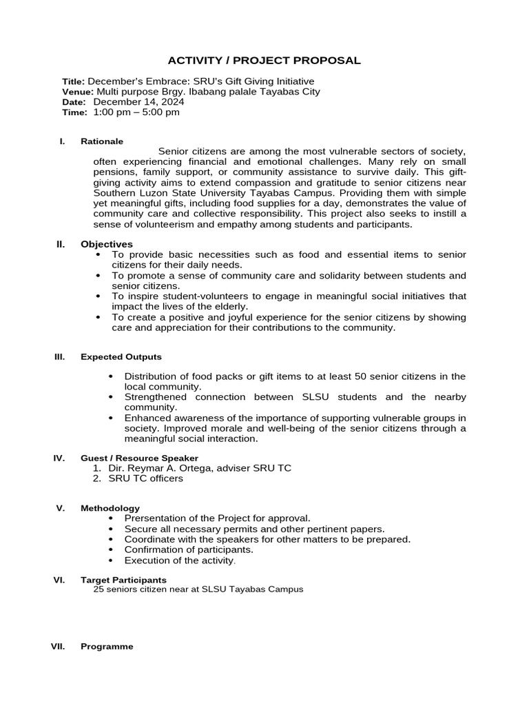 Template Activity - Project Proposal Always Attach This To Your Cover ...