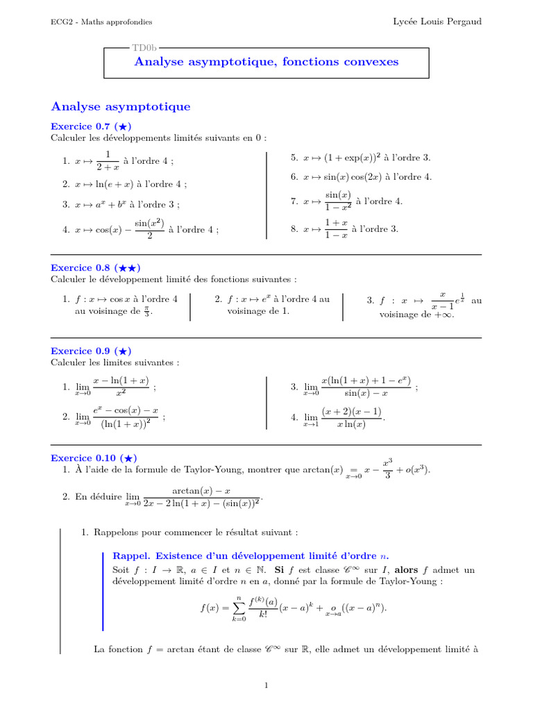 Développements limités et limites en mathématiques | PDF | Géométrie ...