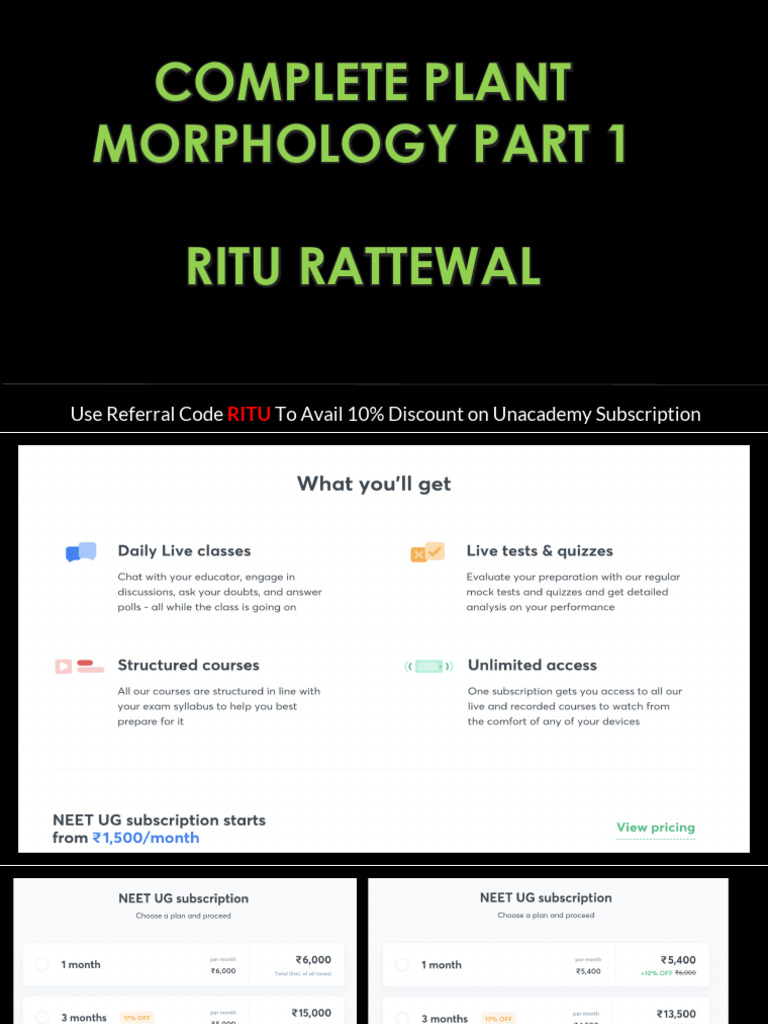 Plant Morphology Overview Part 1 | PDF | Flowers | Leaf