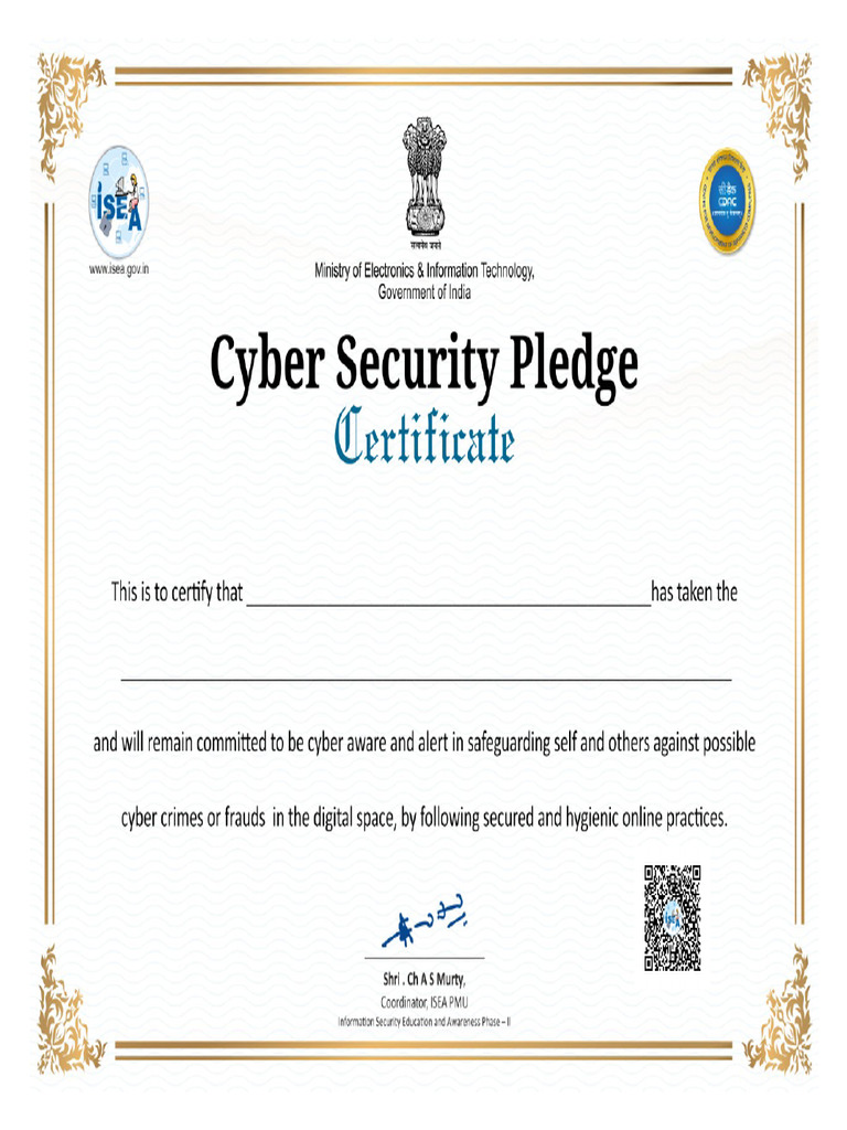 Isea Digital Certificate Pdf