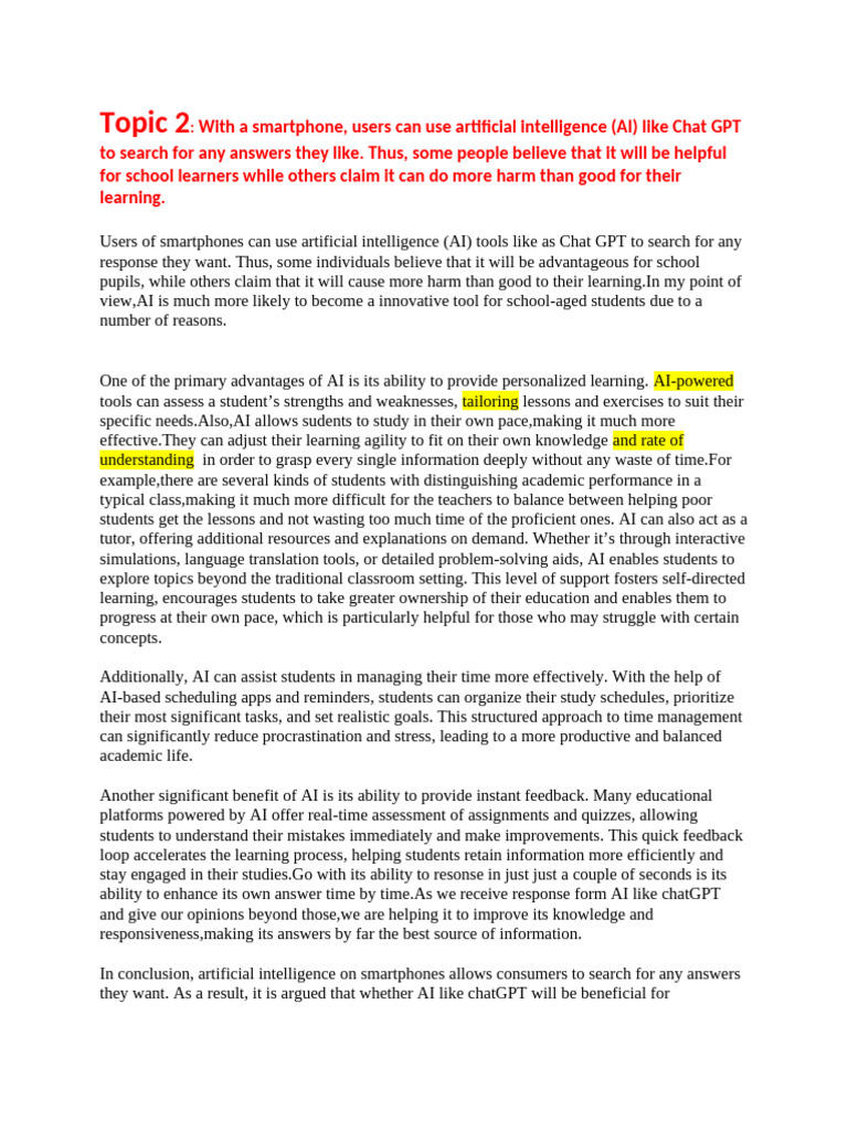 Benefits of AI in Student Learning | PDF | Artificial Intelligence ...
