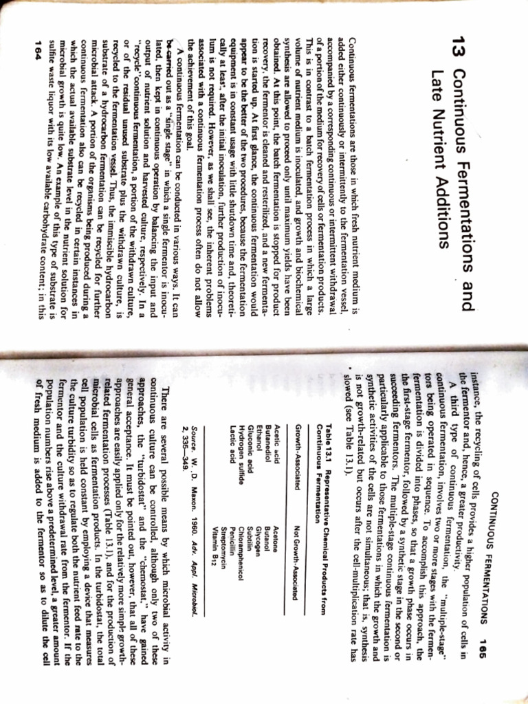 Continuous Fermentation Overview | PDF | Fermentation | Biology
