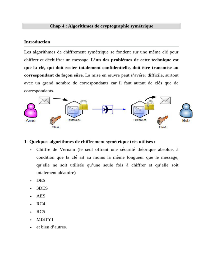 Algorithmes de Chiffrement Symétrique | PDF | Cryptage | Mathématiques ...