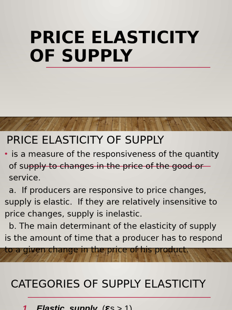 Price Elasticity of Supply 1 | PDF