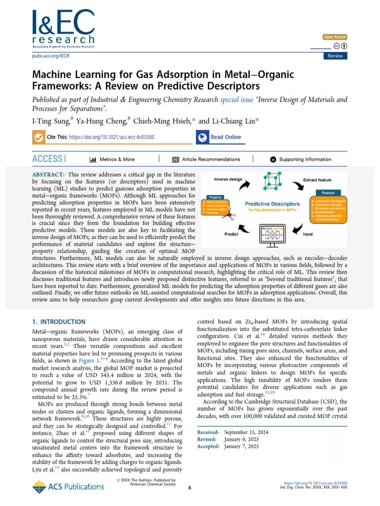 Machine Learning in MOF Gas Adsorption | PDF | Adsorption | Atoms