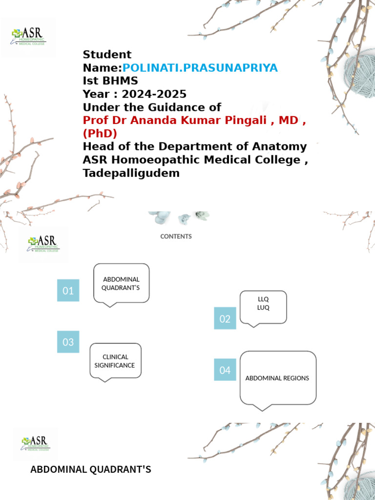 Abdominal Quadrant's by Polinati. Prasuna Priya | PDF | Abdomen | Large ...