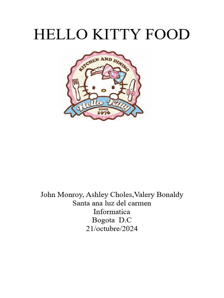 Recetas Hello Kitty Económicas | PDF