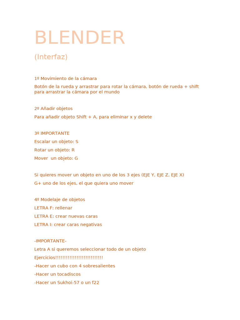 Guía Básica de Blender para Modelado | PDF