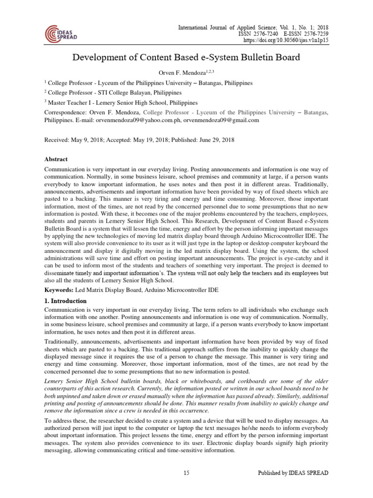 e-System Bulletin Board Development | PDF | Survey Methodology | Data