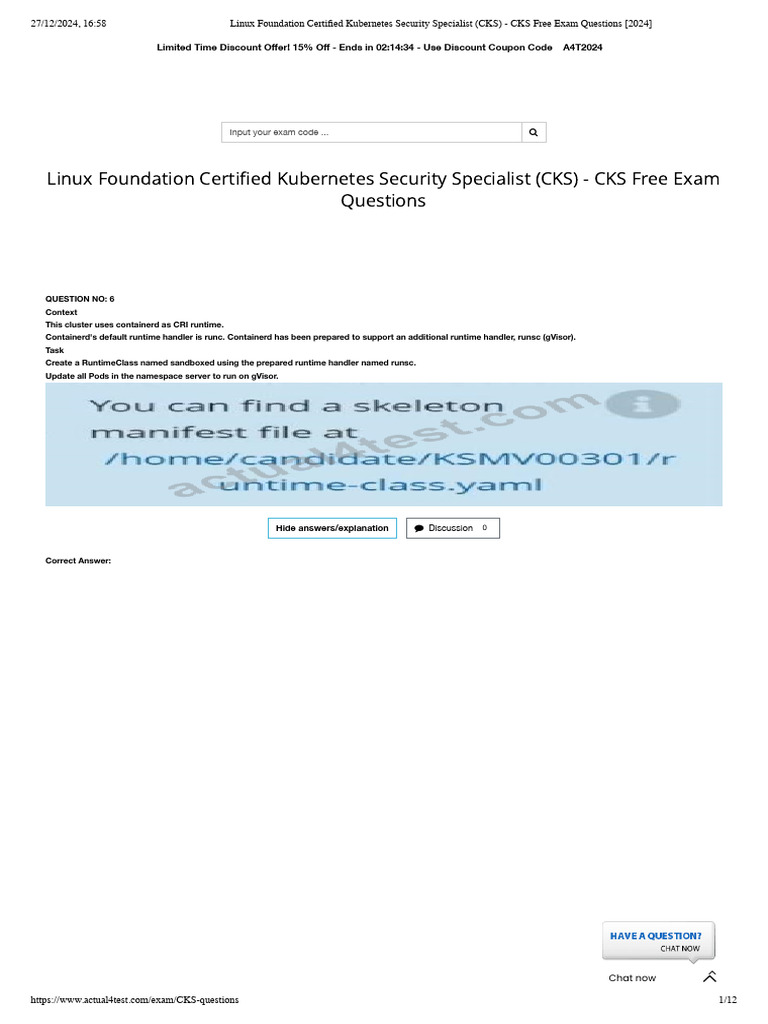 CKS Exam Questions and Discount Offer | PDF | Computing | Software