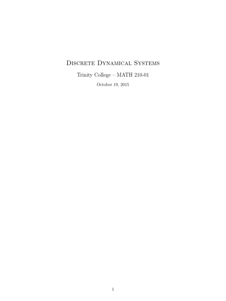 Understanding Discrete Dynamical Systems | PDF | Limit (Mathematics ...