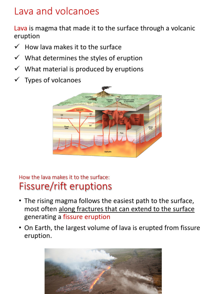 4 - Lava-Eruptions and Volcanoes - F24 | PDF | Lava | Types Of Volcanic ...