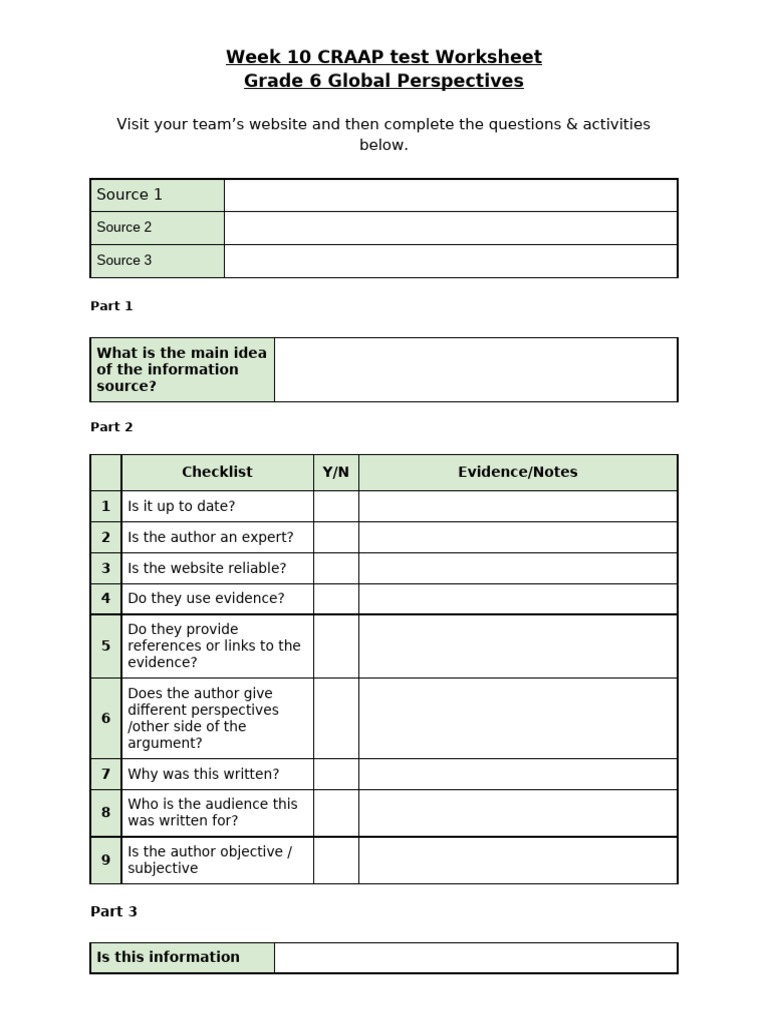 Grade 6 Source Evaluation Guide | PDF