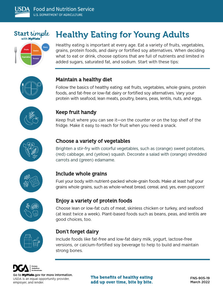 Healthy Eating for Young Adults | PDF | Foods | Healthy Diet