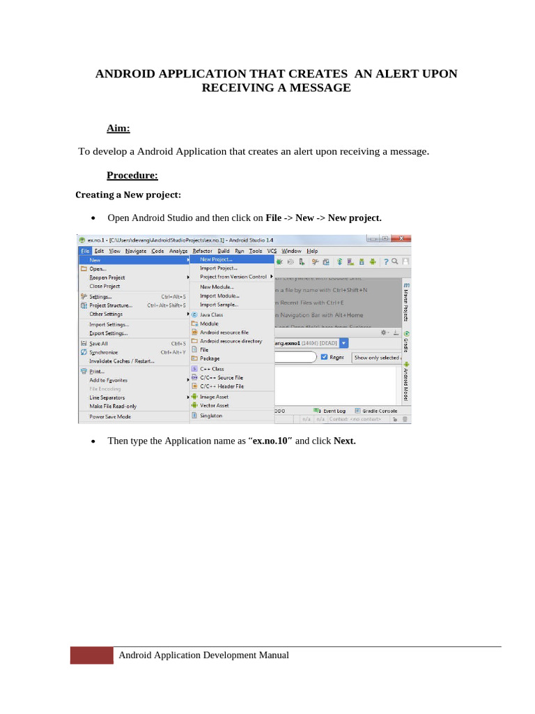Android App Alert for New Messages | PDF | Android (Operating System ...