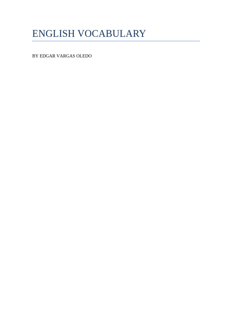 Vocabulario en Inglés PDF | PDF