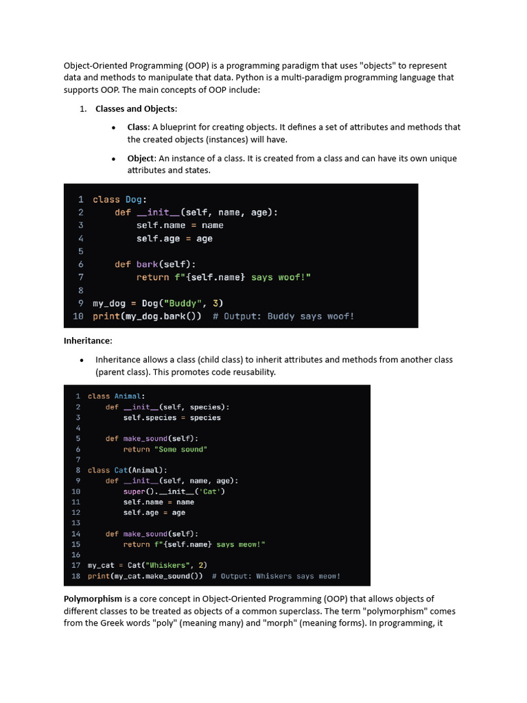 Understanding OOP Concepts in Python | PDF