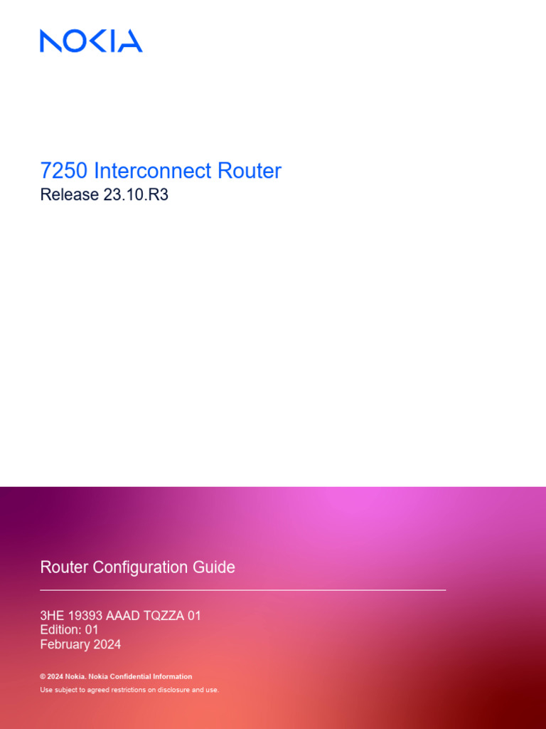 Nokia 7250 IXR Router Config Guide | PDF | Networking | Multiprotocol ...