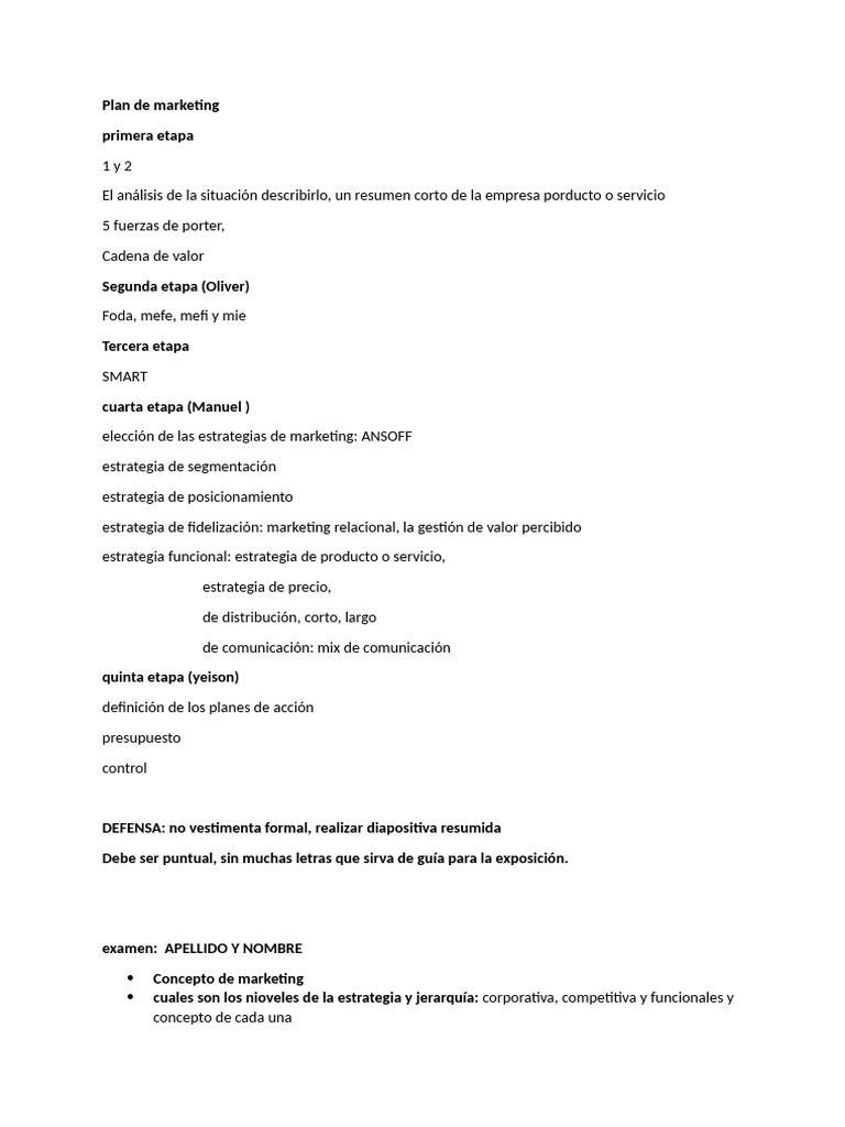 Plan de Marketing: Estrategias y Análisis | PDF | Marketing | Producto ...