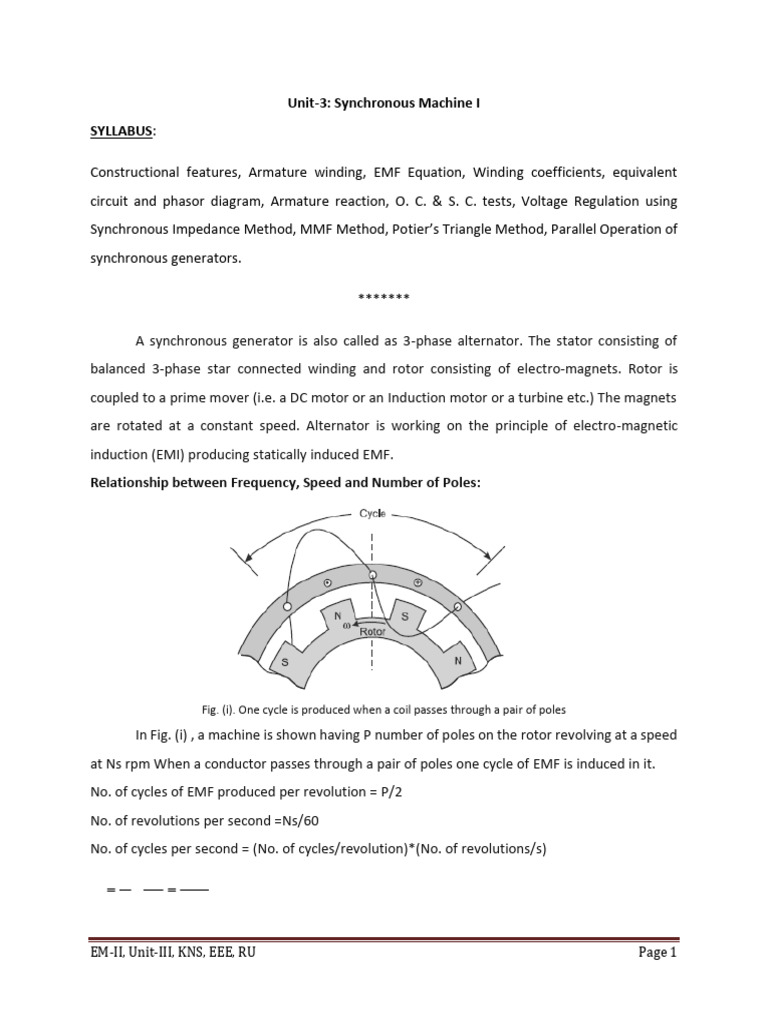Armature Reaction in Synchronous Machines | PDF | Electricity ...