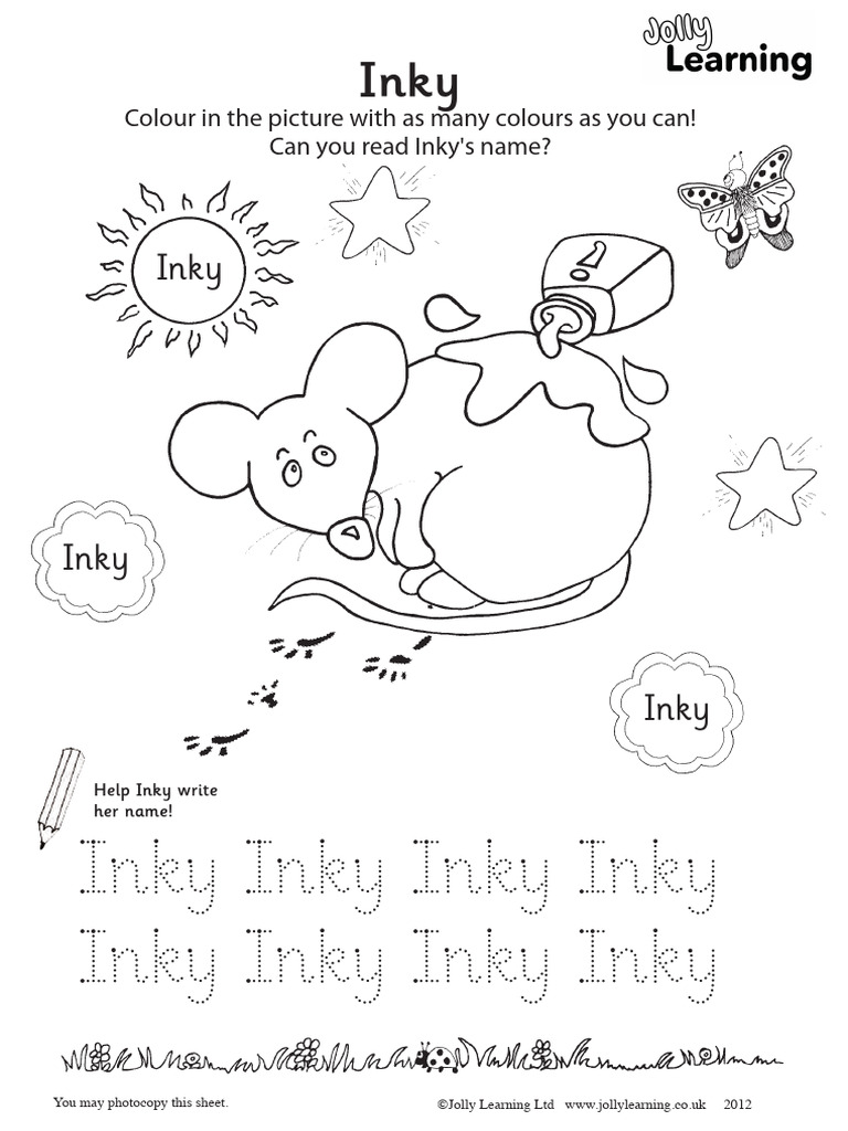 Help Inky Write Her Name! | PDF