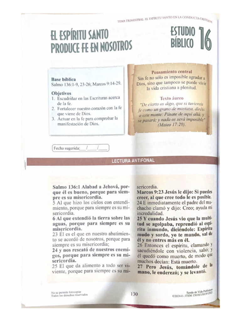 El Espiritu Santo Produce Fe en Nosotros | PDF