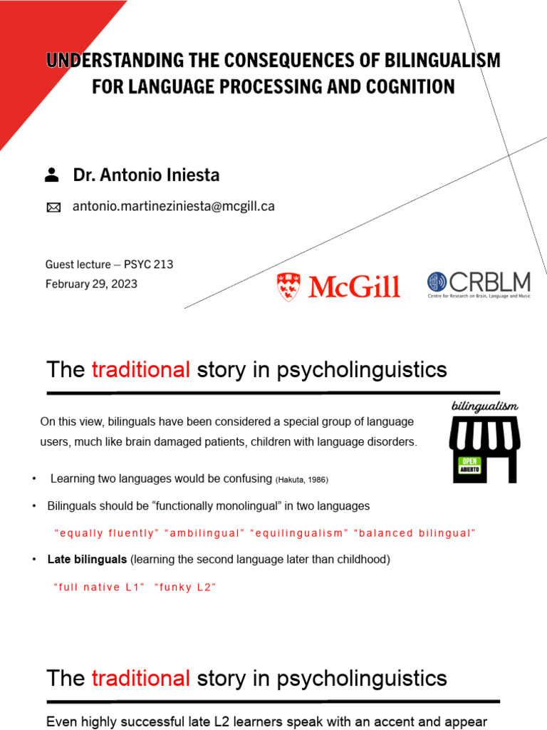 Bilingualism's Impact on Cognition | PDF | Second Language ...