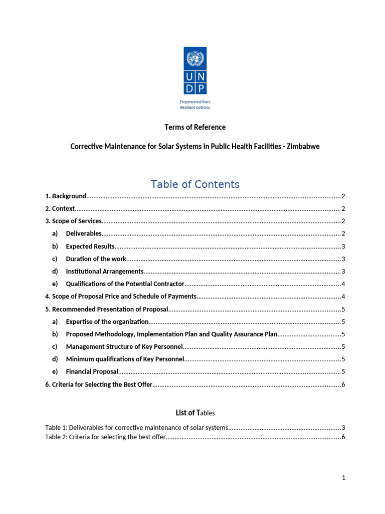 Corrective Maintenance for Solar Systems | PDF | United Nations ...