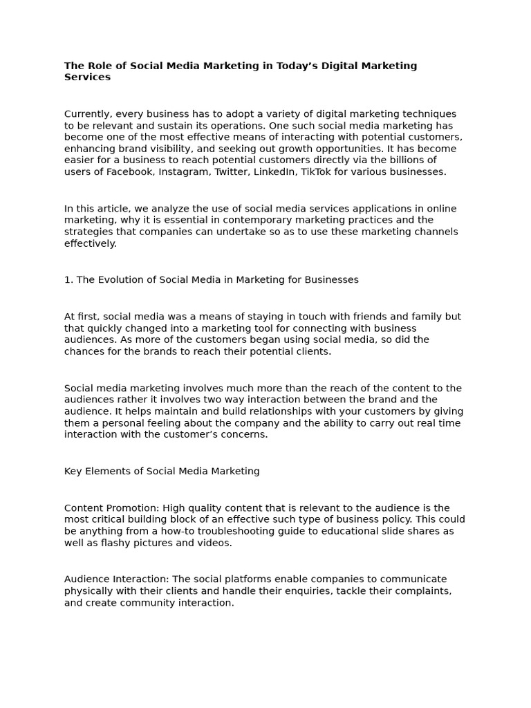 The Role of Social Media Marketing in Today's Digital Marketing ...