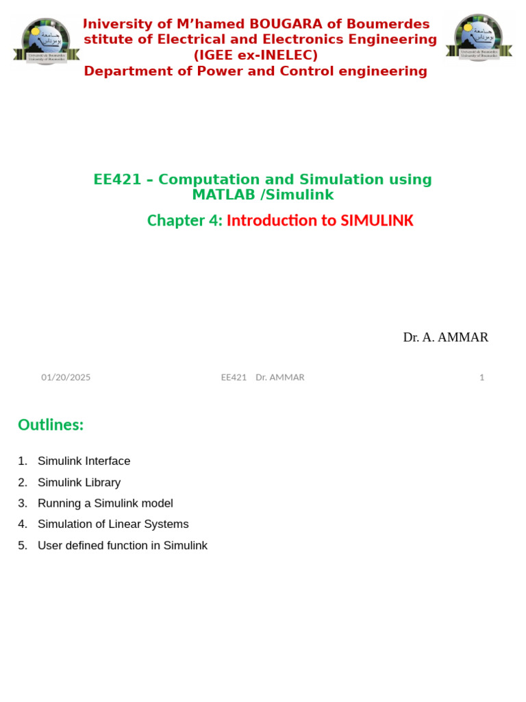 Introduction to SIMULINK for Engineers | PDF | Matlab | Function ...