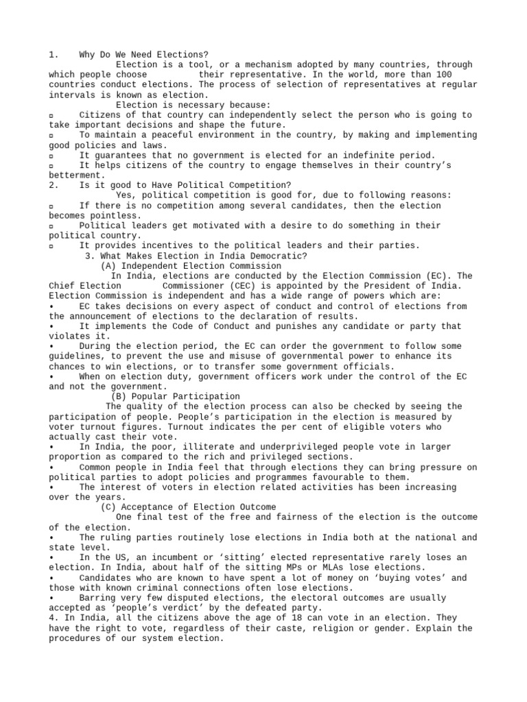 Importance of Elections in Democracy | PDF | Electoral District | Elections