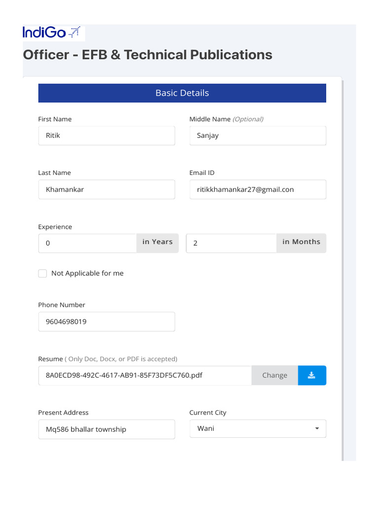 Officer Profile: EFB & Technical Publications | PDF