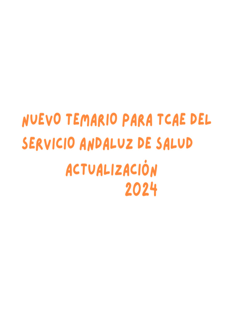 Temario TCAE SAS 2024 Actualizado | PDF | Hospital | Derecho laboral