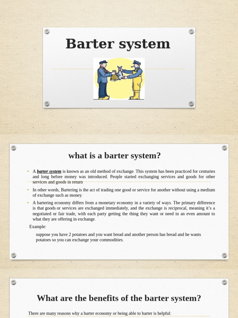 Understanding the Barter System Today | PDF | Barter | Money