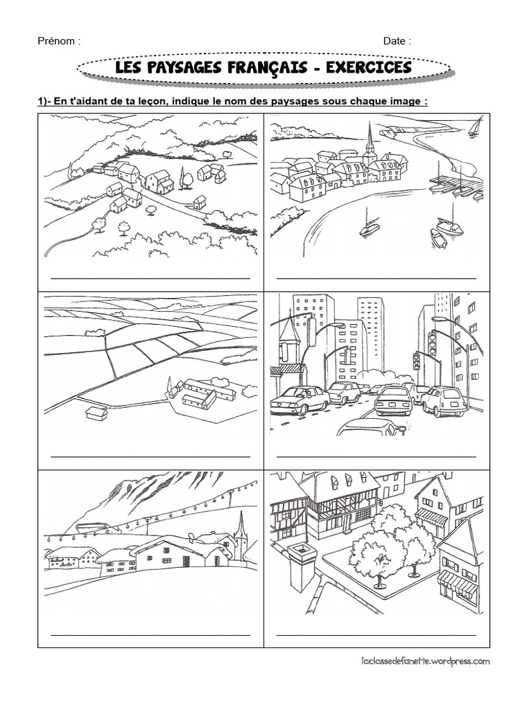 Exercices sur les paysages français | PDF