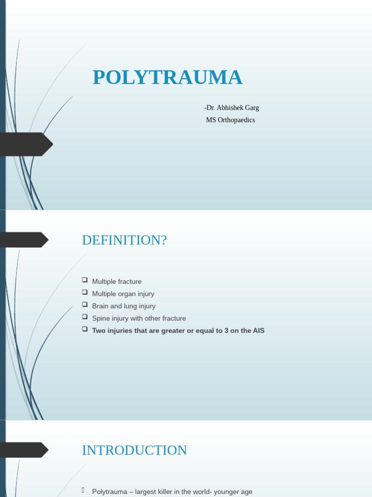 Polytrauma | PDF | Emergency Department | Major Trauma