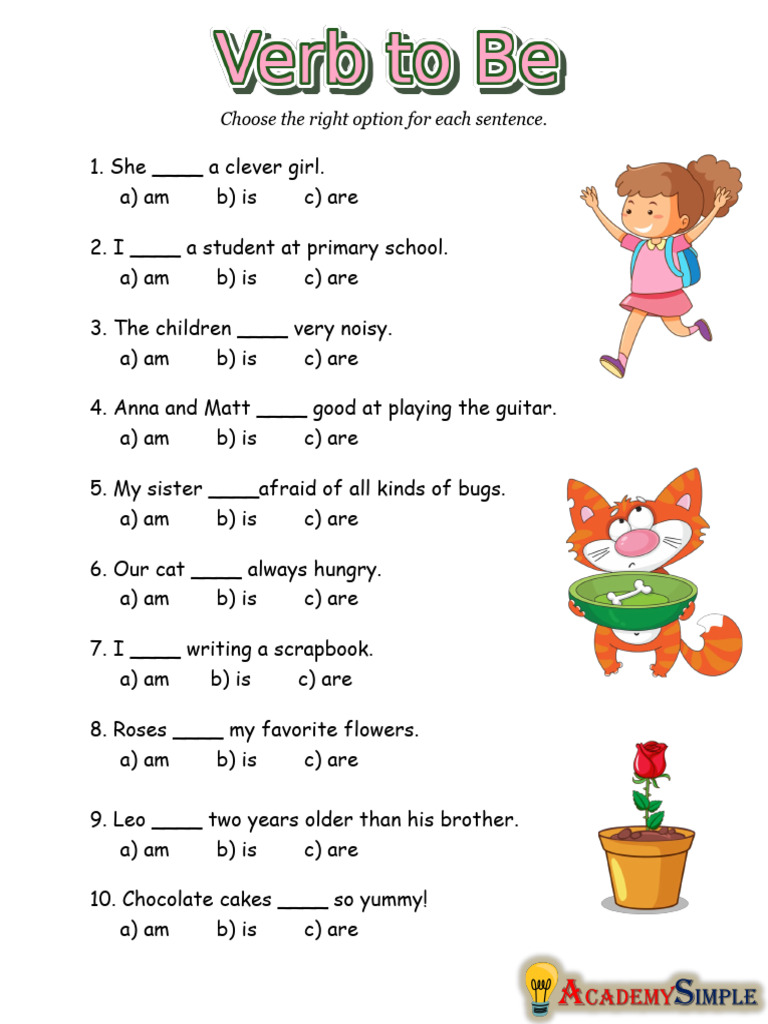 Verb To Be Am Is Are 3 | PDF