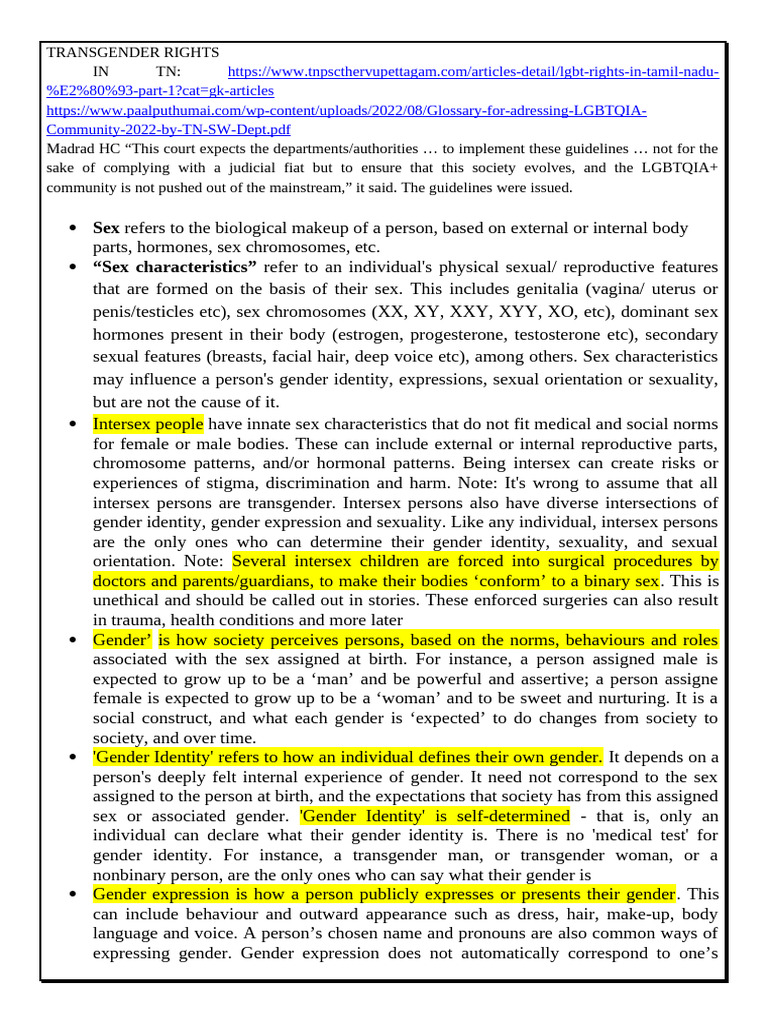 Transgender Rights and Definitions in TN | PDF | LGBTQIA+ Studies ...