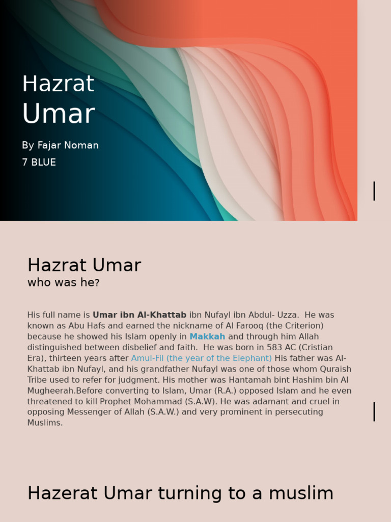 Life and Legacy of Hazrat Umar (RA) | PDF