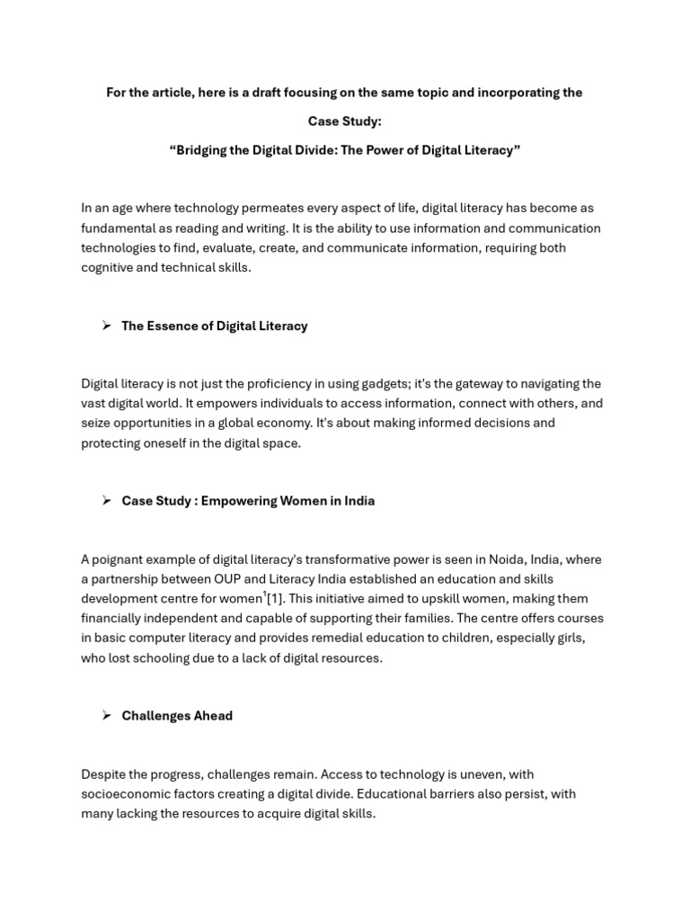 Empowering Women Through Digital Literacy | PDF